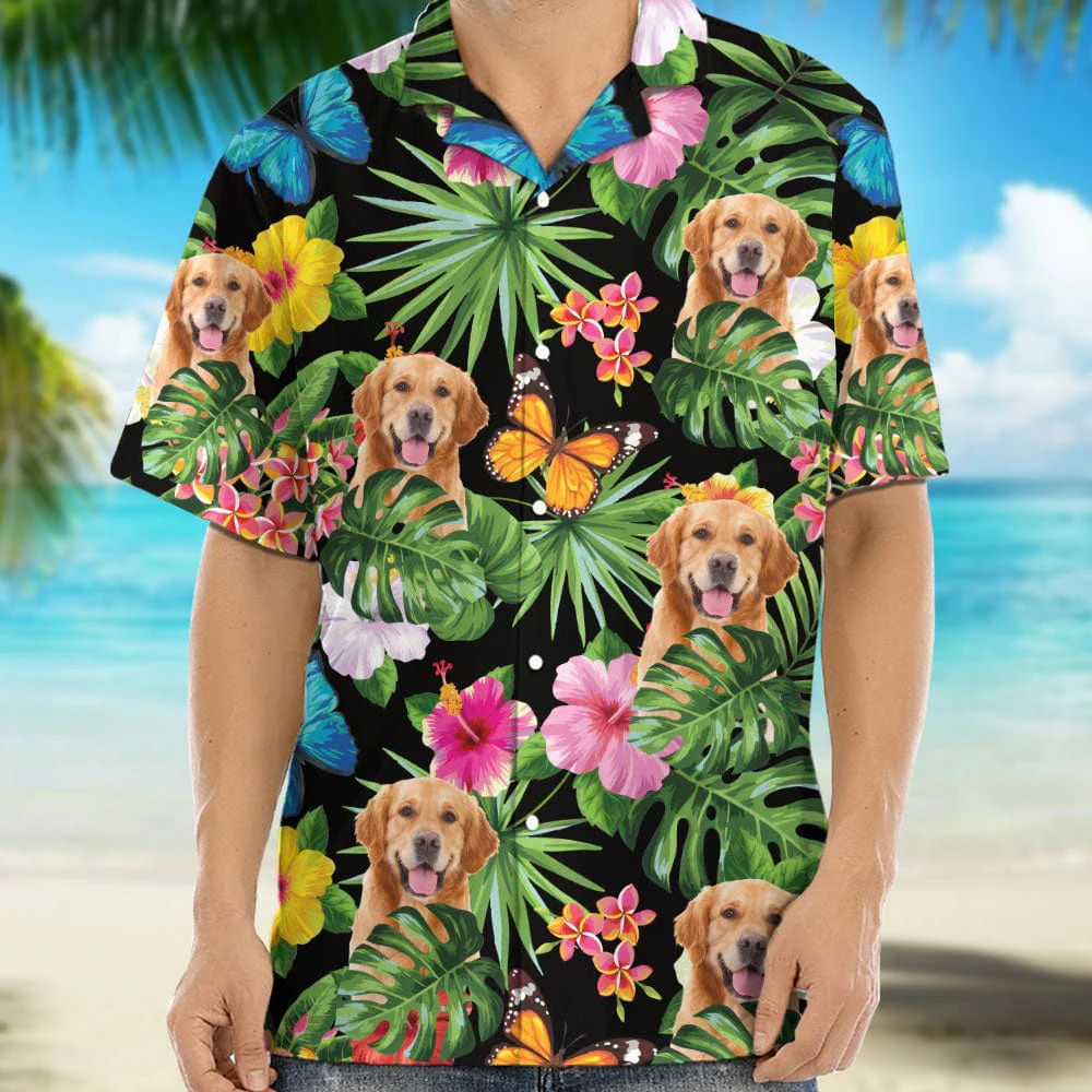 Custom Pet Photo With Tropical Hawaii Shirt N304 890517 - Image 2