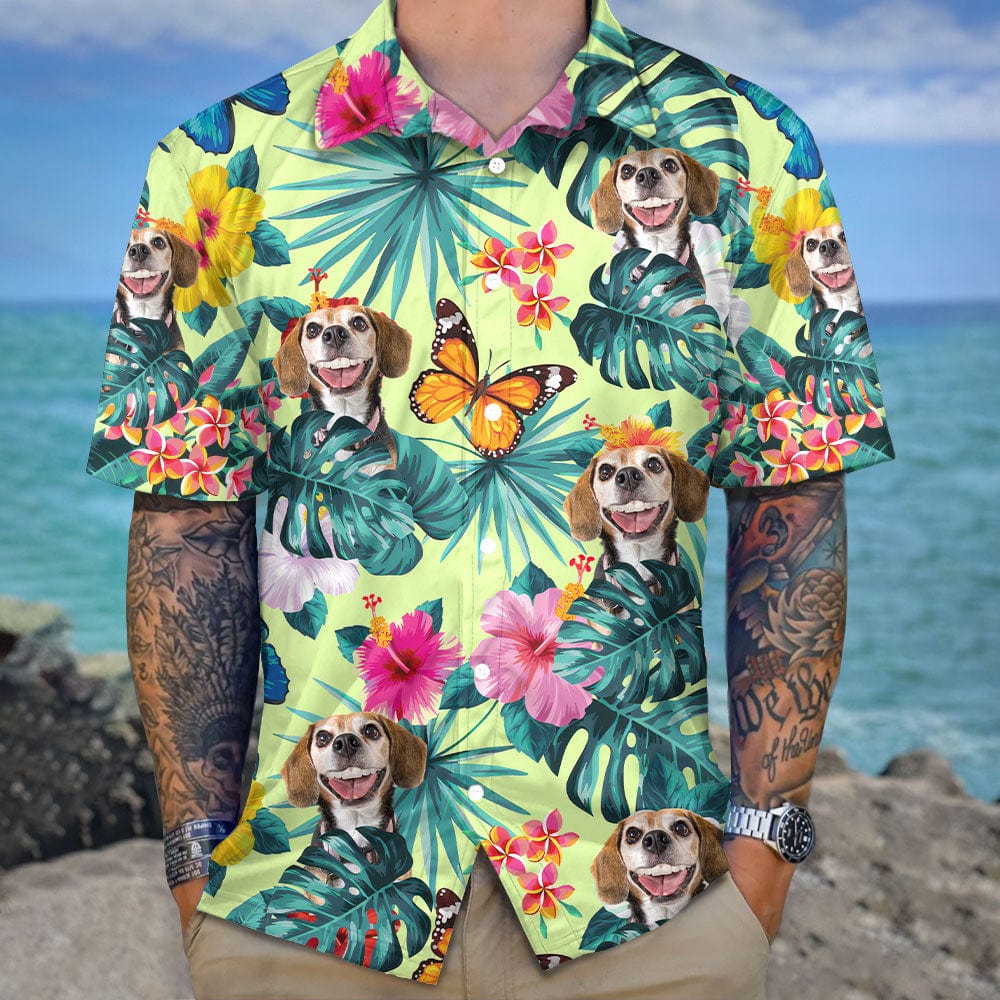 Custom Pet Photo With Tropical Hawaii Shirt N304 890517 - Image 4