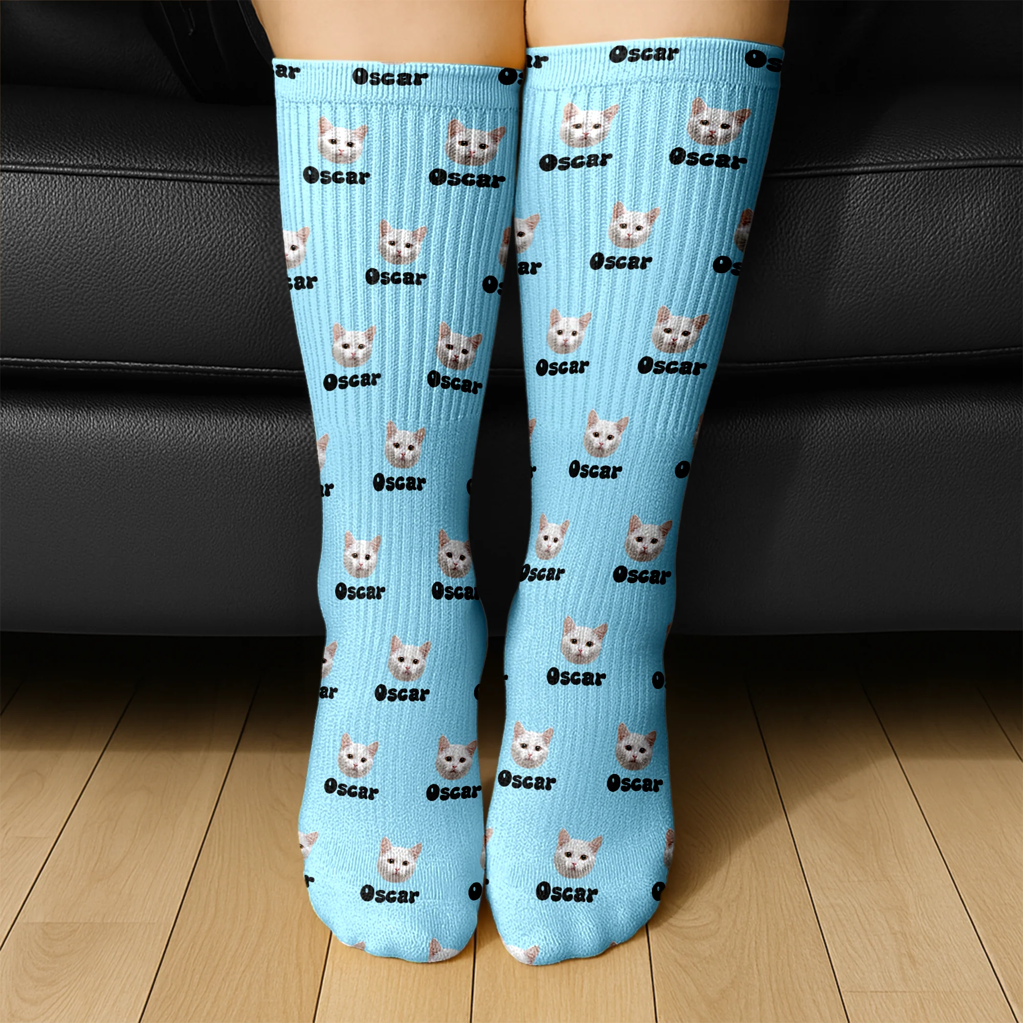 Custom Pet Portrait Socks – Personalized Dog/Cat/Person Photo & Name Gift TH10 896681 - Image 6