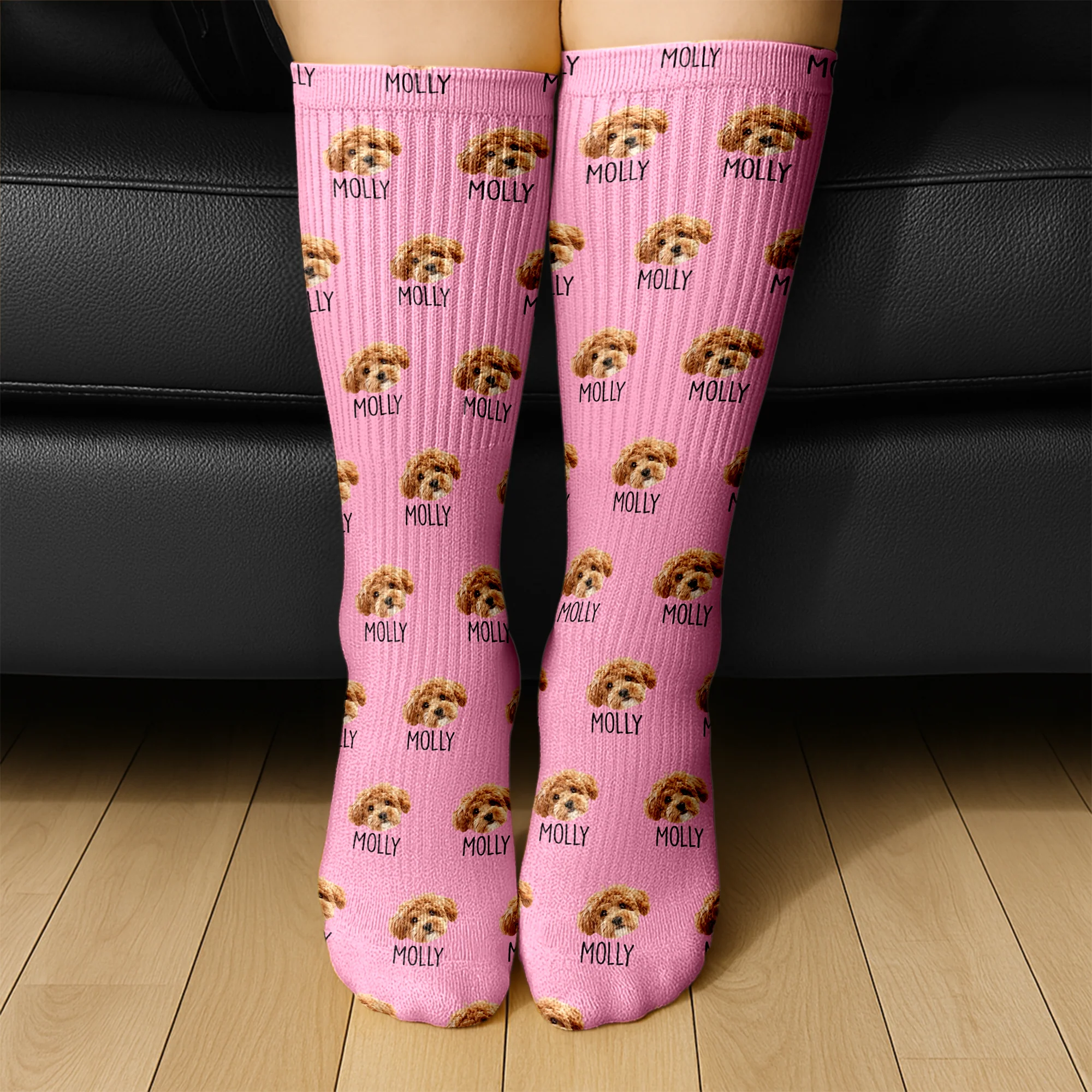 Custom Pet Portrait Socks – Personalized Dog/Cat/Person Photo & Name Gift TH10 896681 - Image 7
