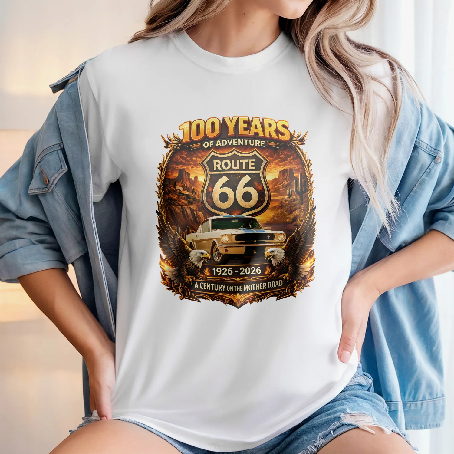 Custom Photo 100 Years Of Adventure Route 66 Car Bright Shirt For Car Lover TH10 898659 - Image 6