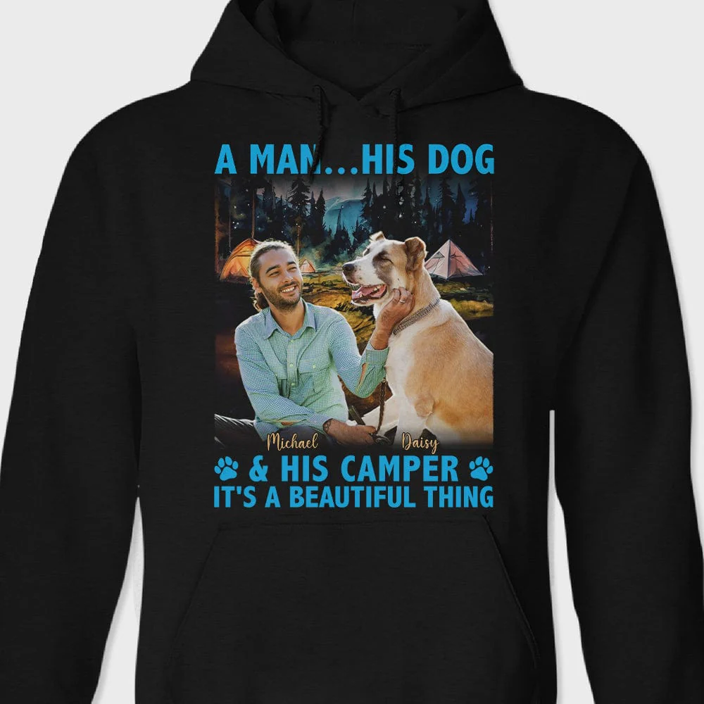Custom Photo A Girl And Her Dog Shirt DA199 890459 - Image 3