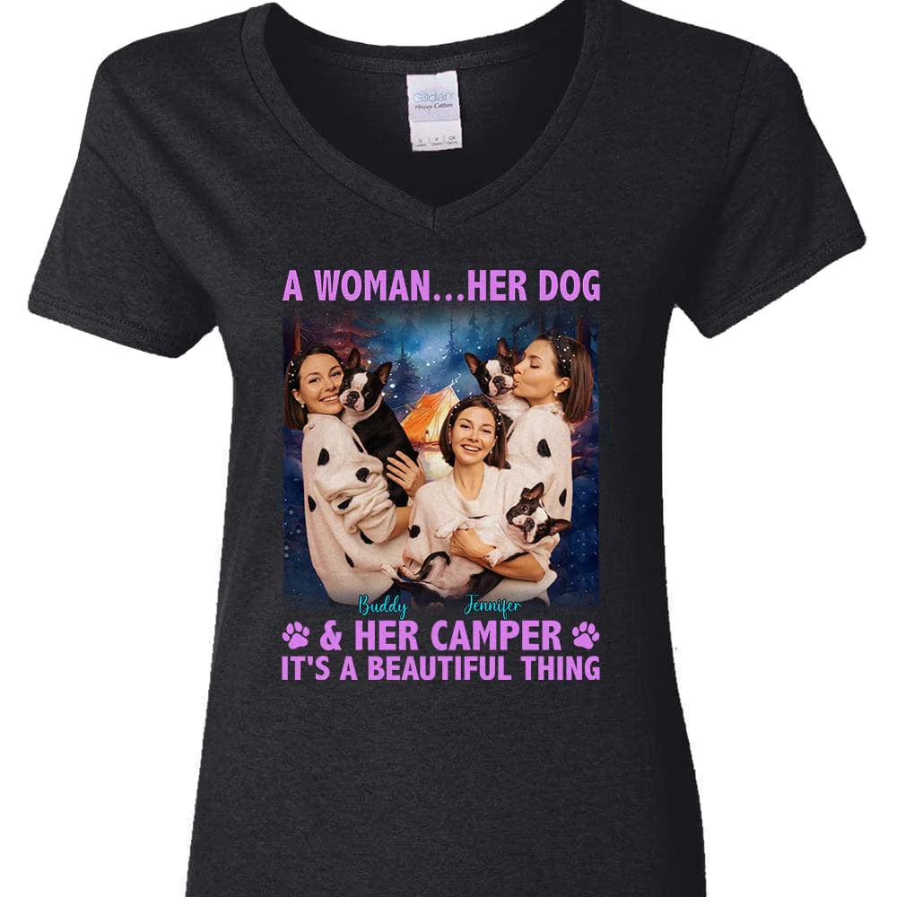 Custom Photo A Girl And Her Dog Shirt DA199 890459 - Image 5
