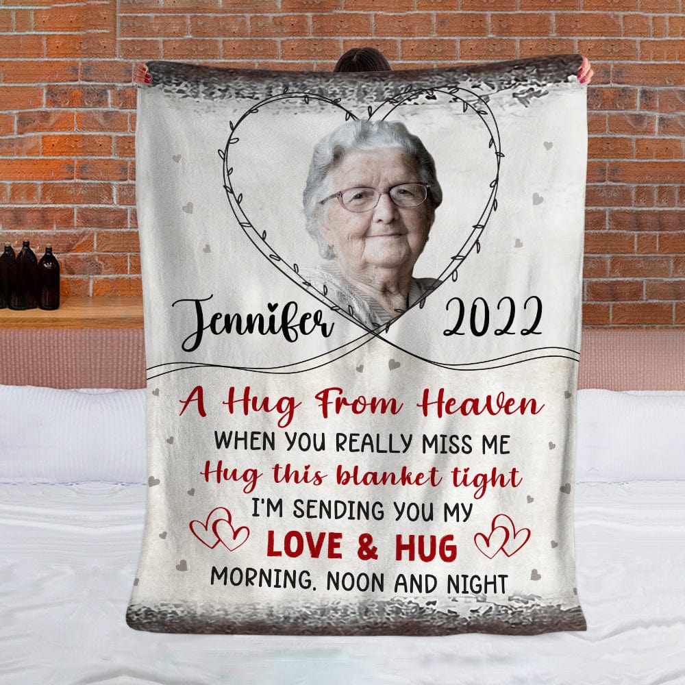 Custom Photo A Hug From Heaven Memorial Blanket N304 890255 - Image 2