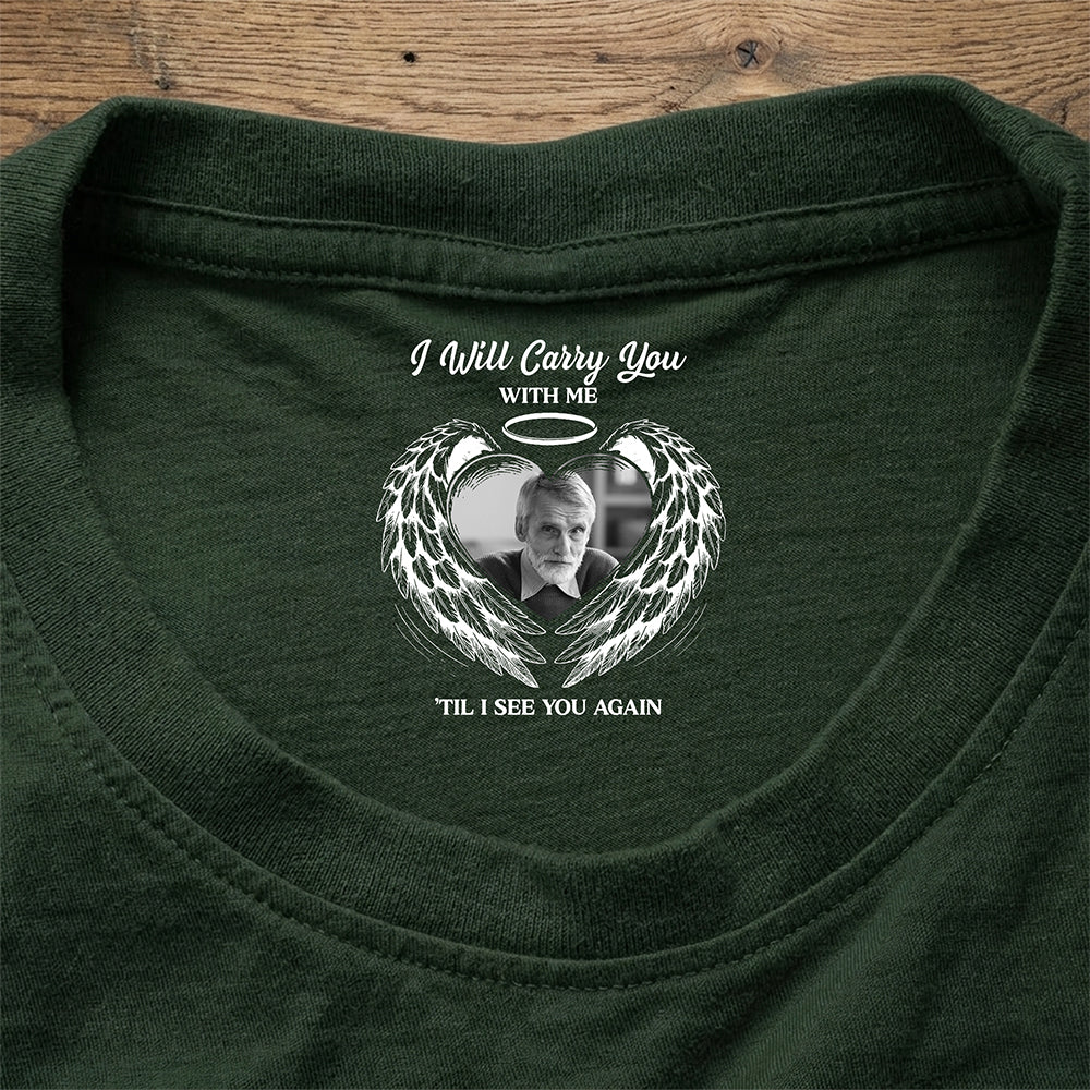 Custom Photo A Hug Sent From Heaven Memorial Neck Print Tee TH10 169183 - Image 2