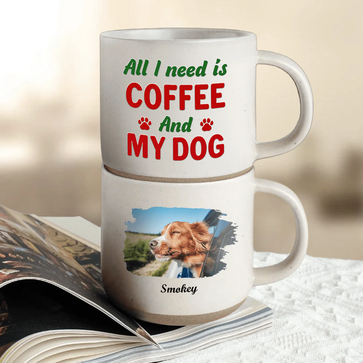Custom Photo All I Need Is My Dog Pottery Mug TH10 892153 - Image 2