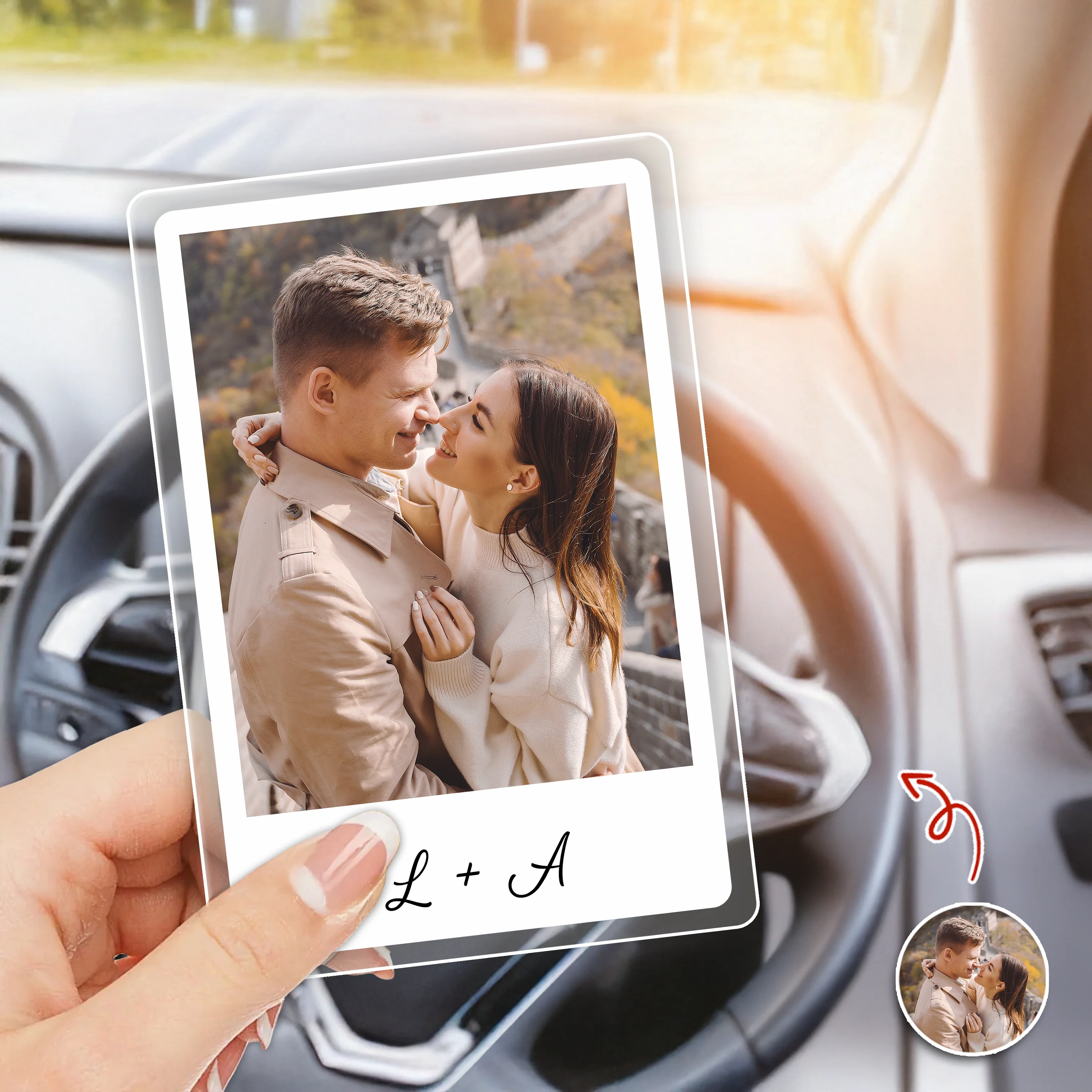 Custom Photo And Name Best Couple Valentine Gift Acrylic Car Visor TH10 898479 - Image 3