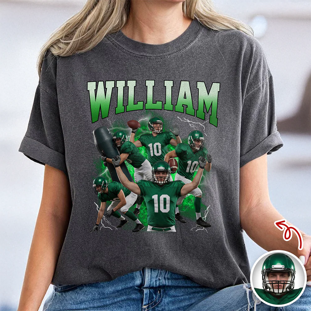 Custom Photo And Name Comfort Shirt For Football Lover, Sport Player TH10 898267 - Image 6