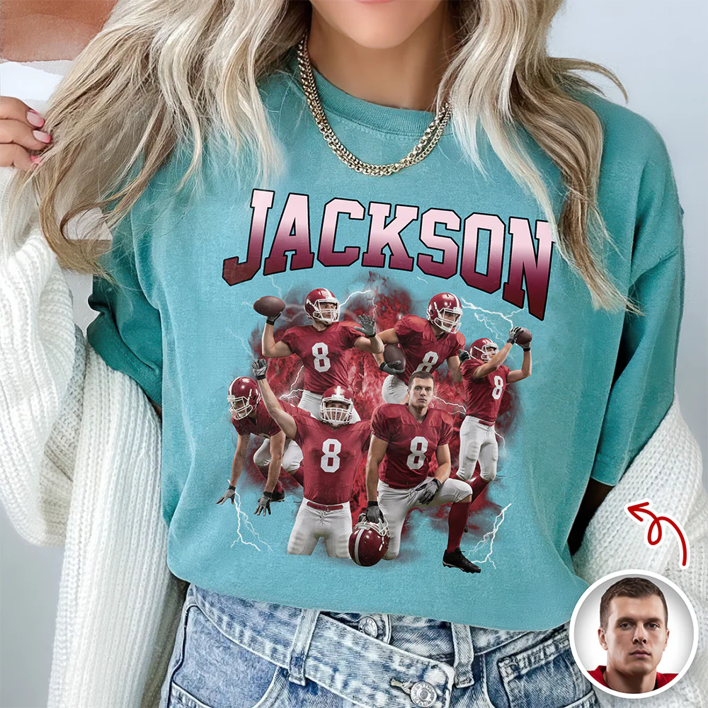 Custom Photo And Name Comfort Shirt For Football Lover, Sport Player TH10 898267 - Image 7