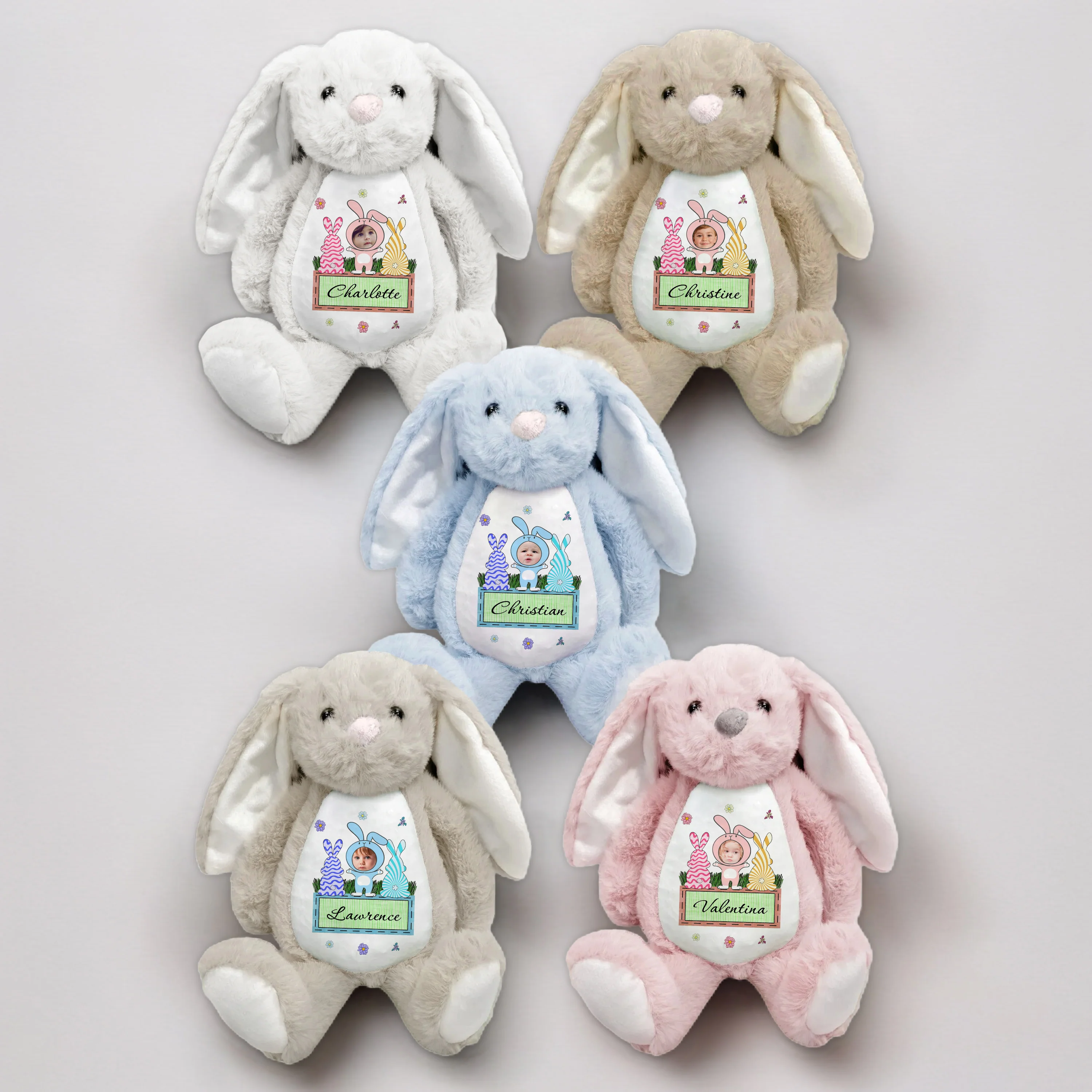 Custom Photo And Name For Your Kid Bunny Plush TH10 892489 - Image 6