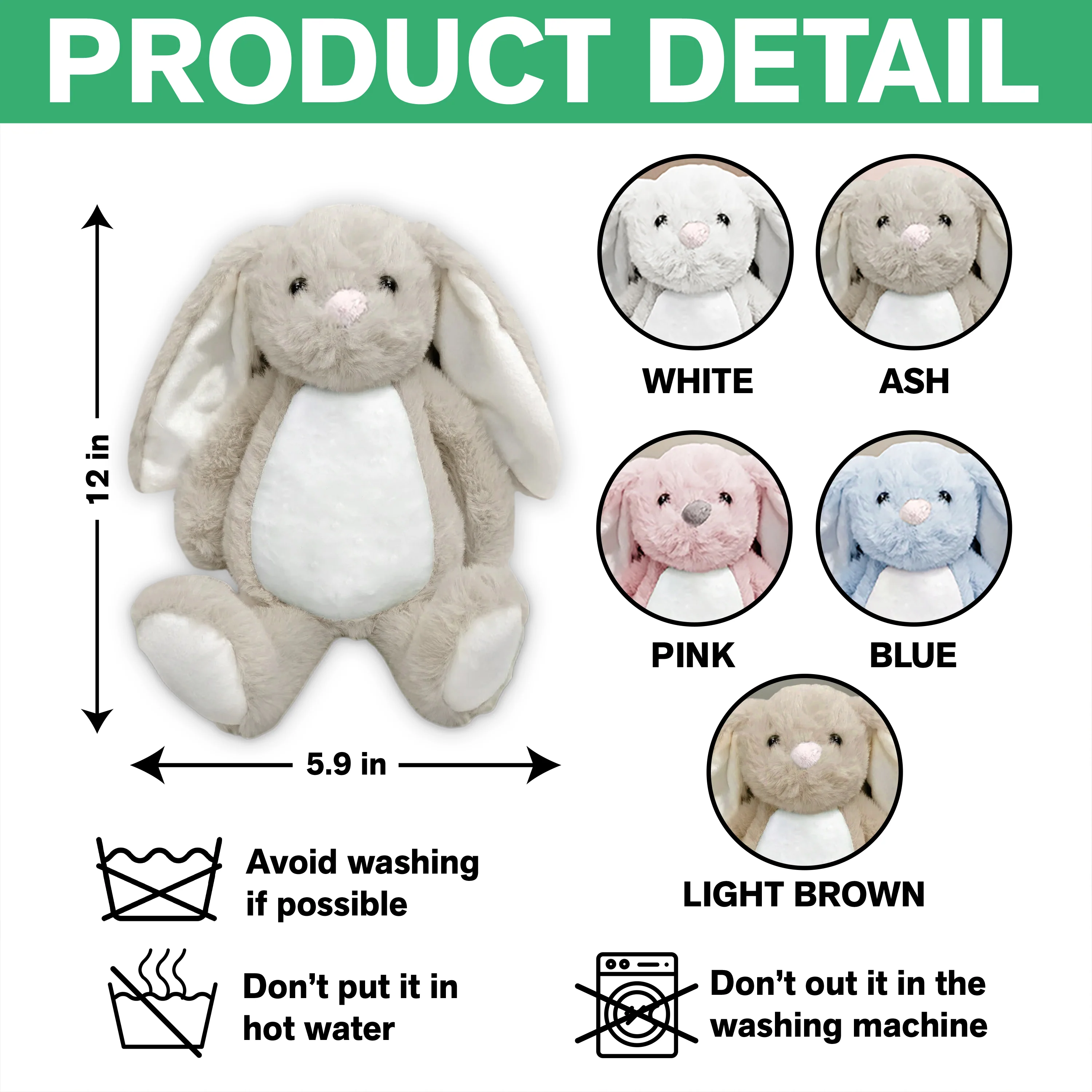 Custom Photo And Name For Your Kid Bunny Plush TH10 892489 - Image 7