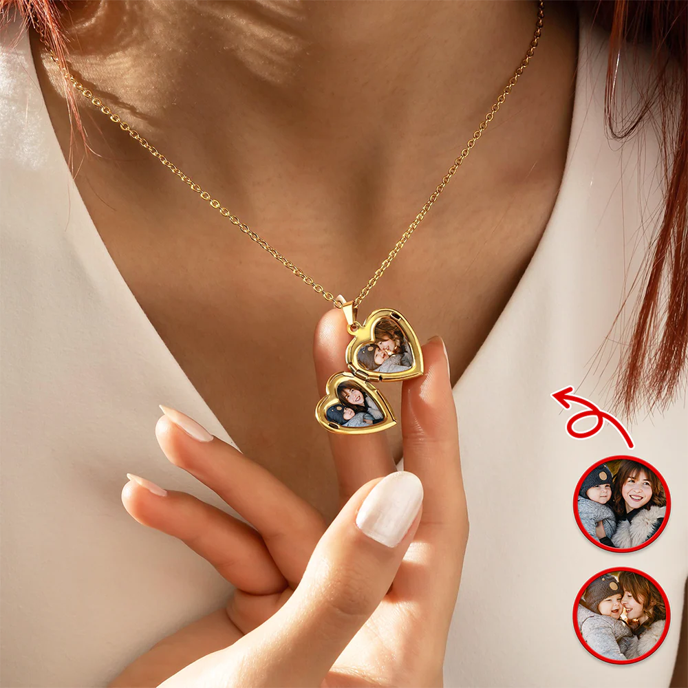 Custom Photo And Name Heart Locket Necklace Gift For Mom Mother's Day TH10 898925 - Image 3