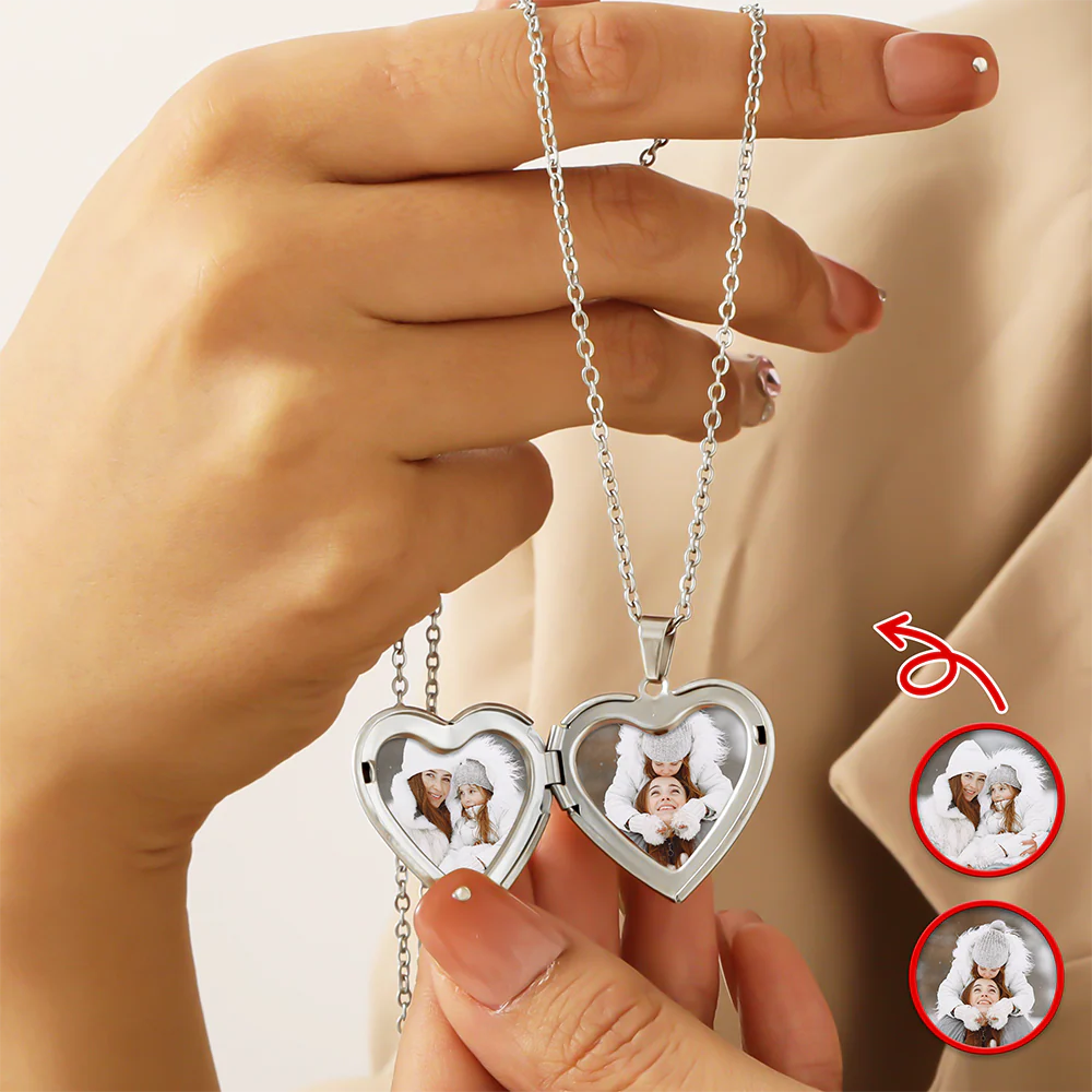 Custom Photo And Name Heart Locket Necklace Gift For Mom Mother's Day TH10 898925 - Image 4