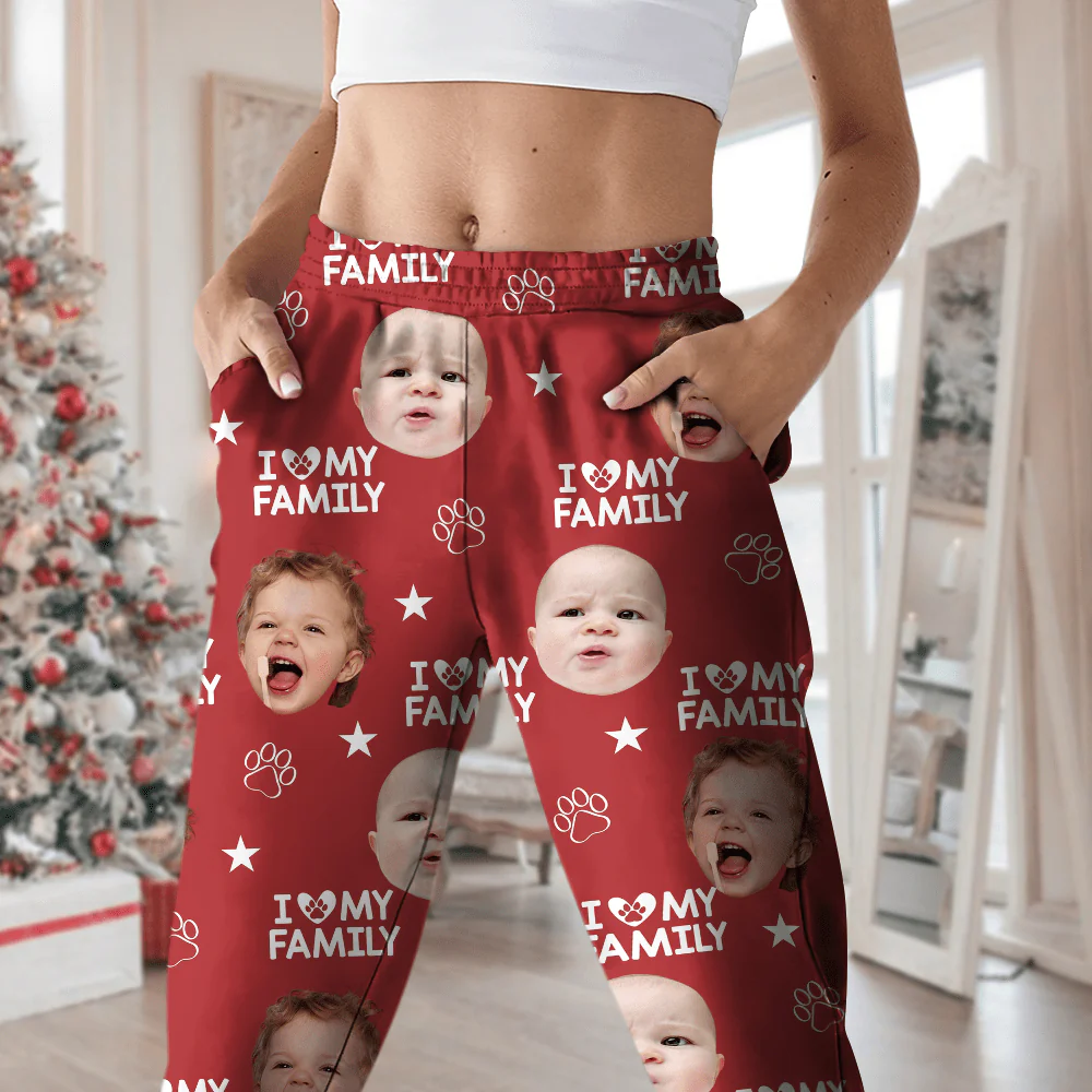 Custom Photo and Name I Love My Family Pajamas TL39 892125 - Image 3