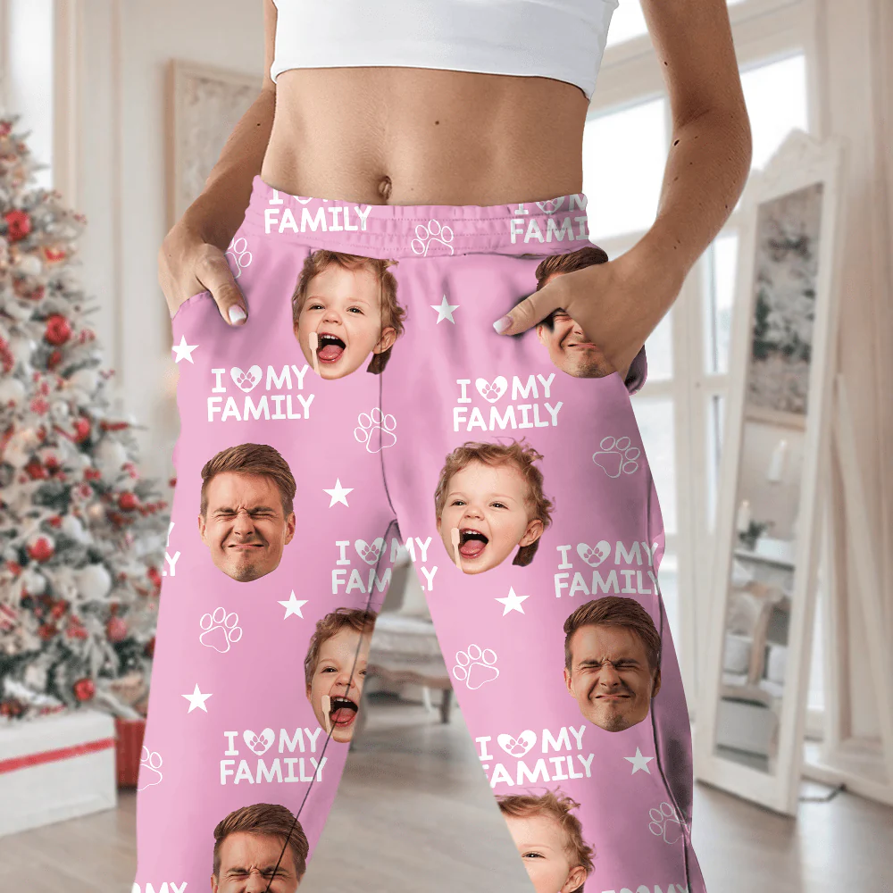 Custom Photo and Name I Love My Family Pajamas TL39 892125 - Image 5