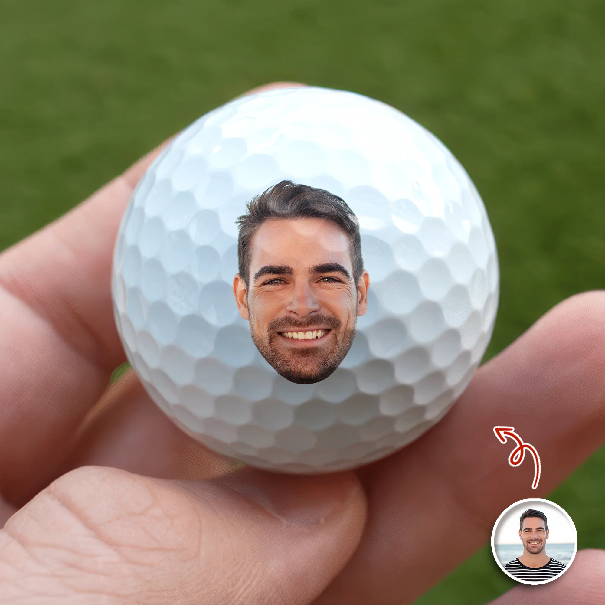 Custom Photo And Name Personalized Golf Ball Gift For Golfer, Golf Lovers TH10 898455 - Image 2