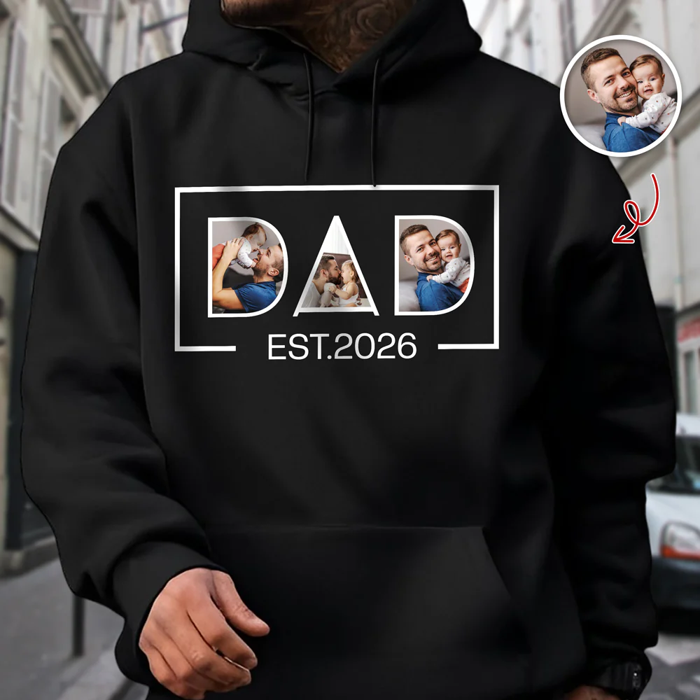 Custom Photo And Year Dad Est 2026 Shirt For Father's Day TH10 169765 - Image 3