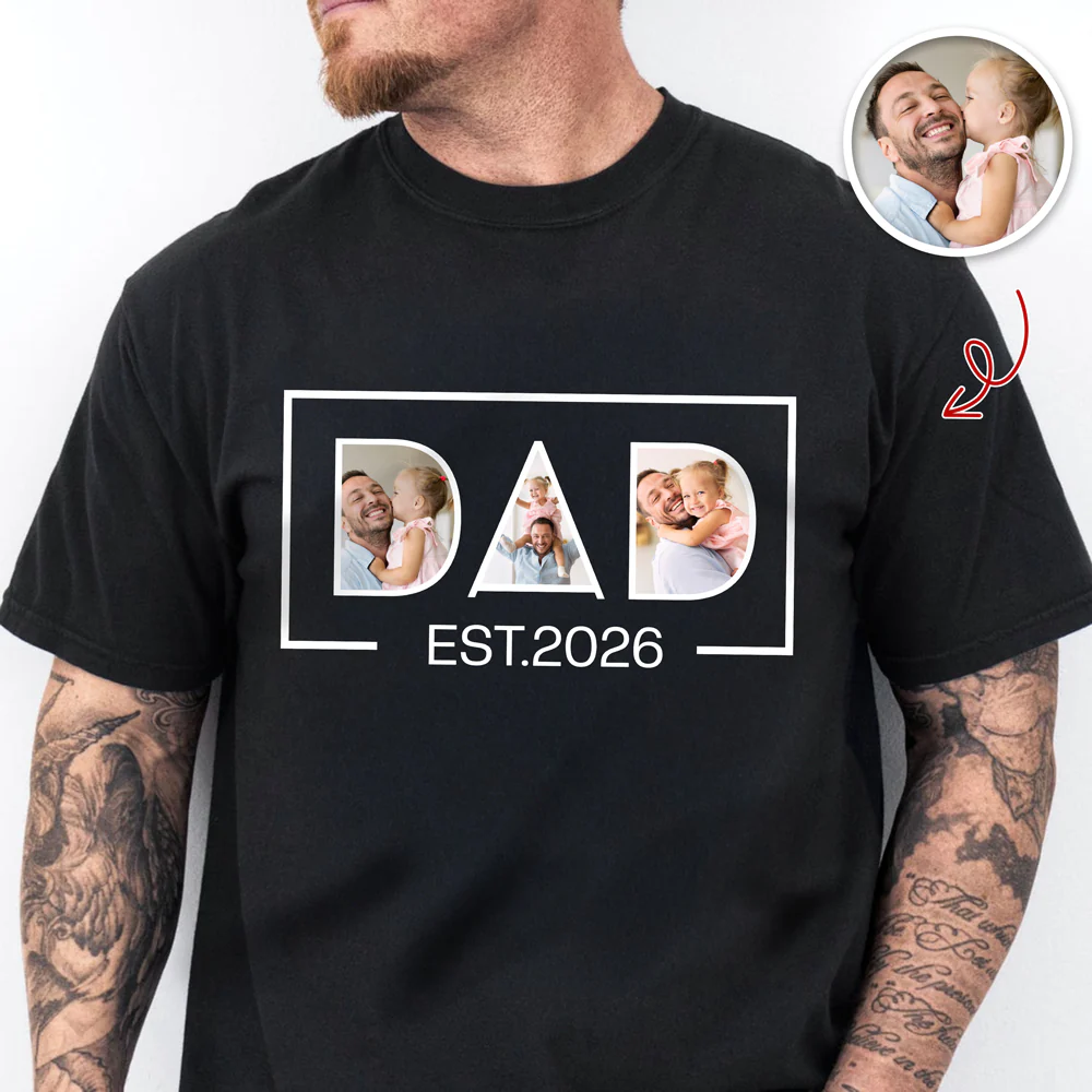 Custom Photo And Year Dad Est 2026 Shirt For Father's Day TH10 169765 - Image 4