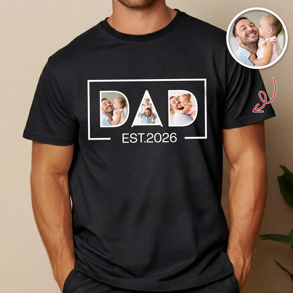 Custom Photo And Year Dad Est 2026 Shirt For Father's Day TH10 169765 - Image 5