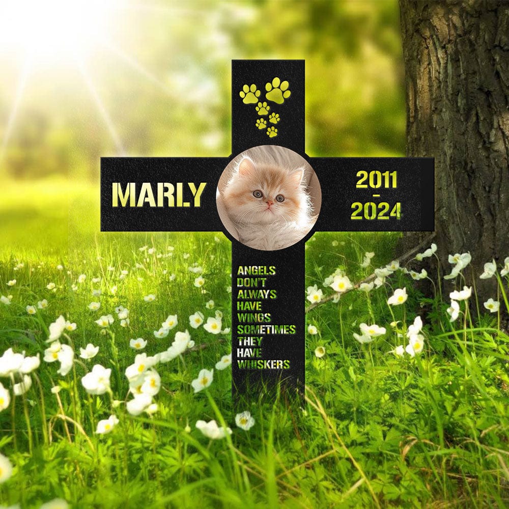Custom Photo Angel Don't Always Have Wings Sometimes They Have Whiskers Cat Garden Stake TH10 891563 - Image 2