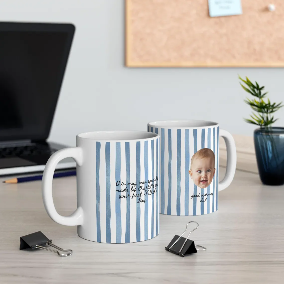 Custom Photo Baby Face Mug For New Dad Gift for Parents, Father's Day TH10 169941 - Image 2