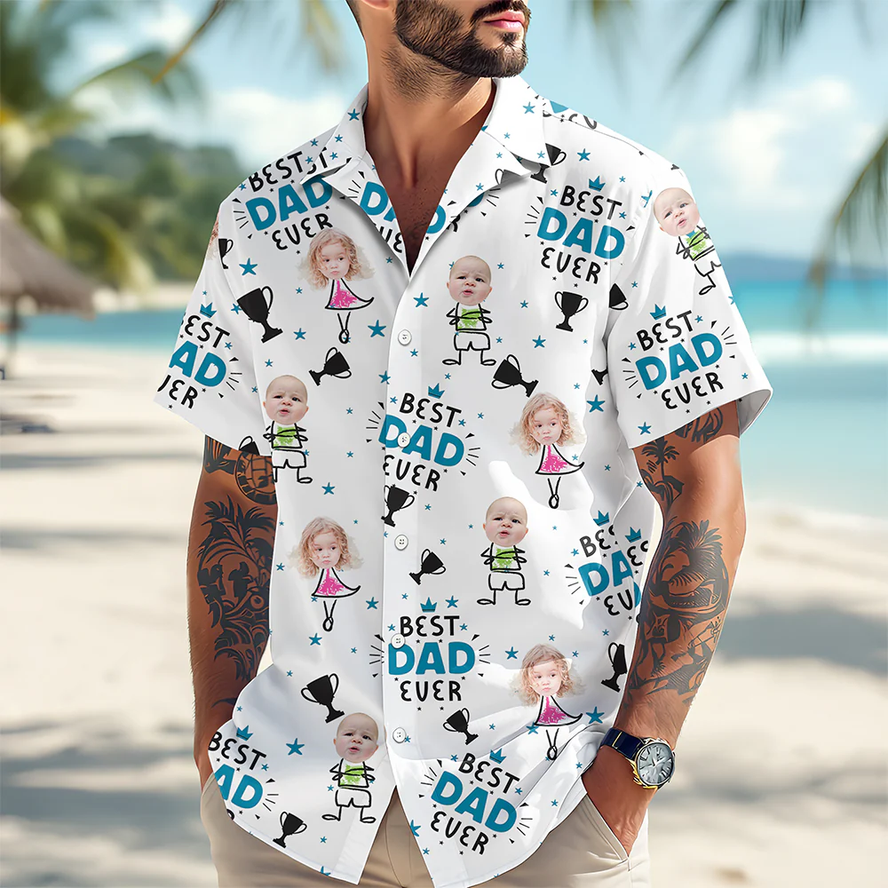 Custom Photo Best Dad Ever Family Hawaii Shirt TH10 892827 - Image 5
