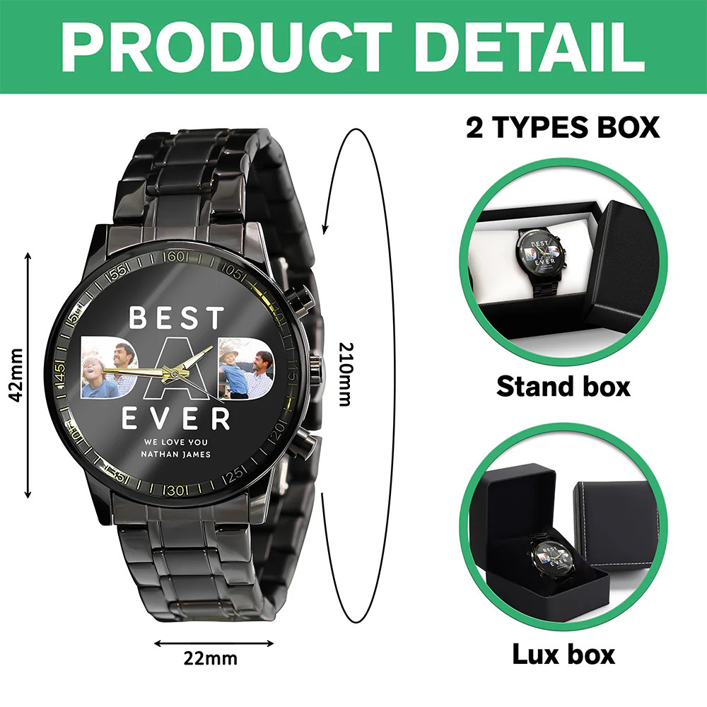 Custom Photo Best Dad Ever Men's Wrist Watch For Dad TH10 894263 - Image 6