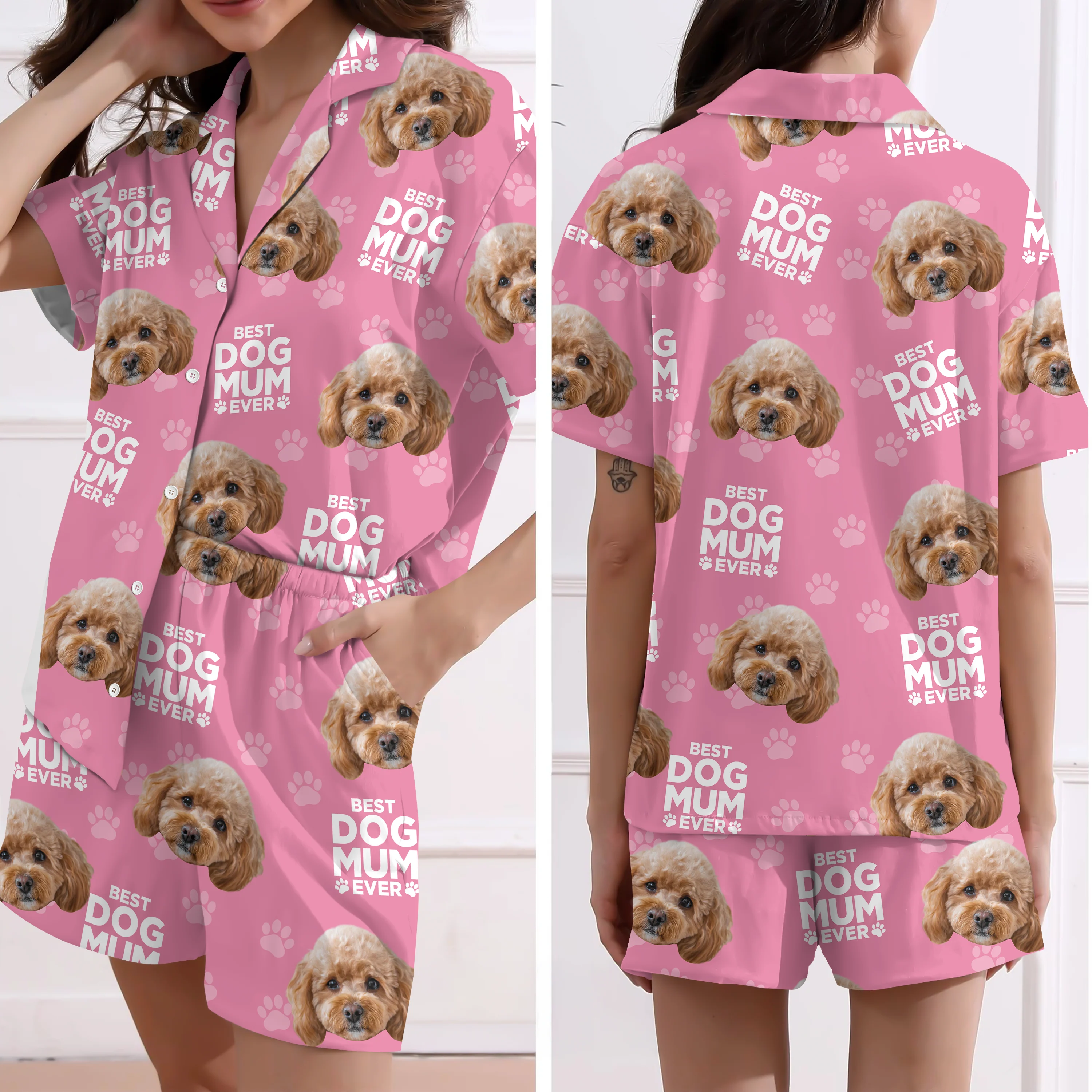 Custom Photo Best Dad Mom Ever For Pet Lover Short Pajamas TH10 894159 - Image 4