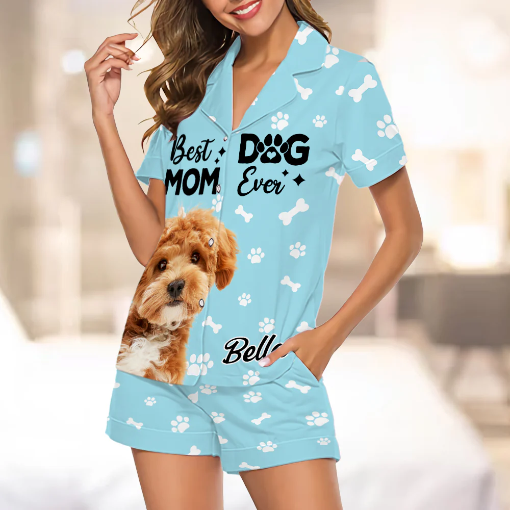Custom Photo Best Dog Cat Dad Mom Ever For Pet Lover Short Pajamas TH10 894135 - Image 3