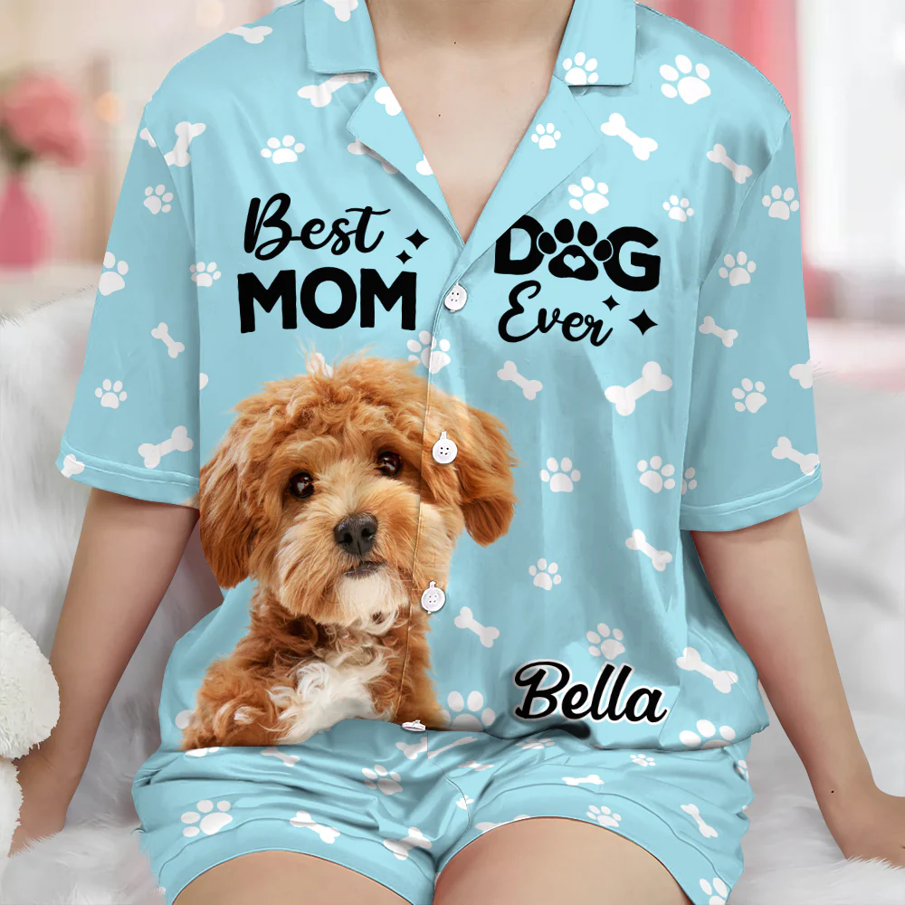 Custom Photo Best Dog Cat Dad Mom Ever For Pet Lover Short Pajamas TH10 894135 - Image 5