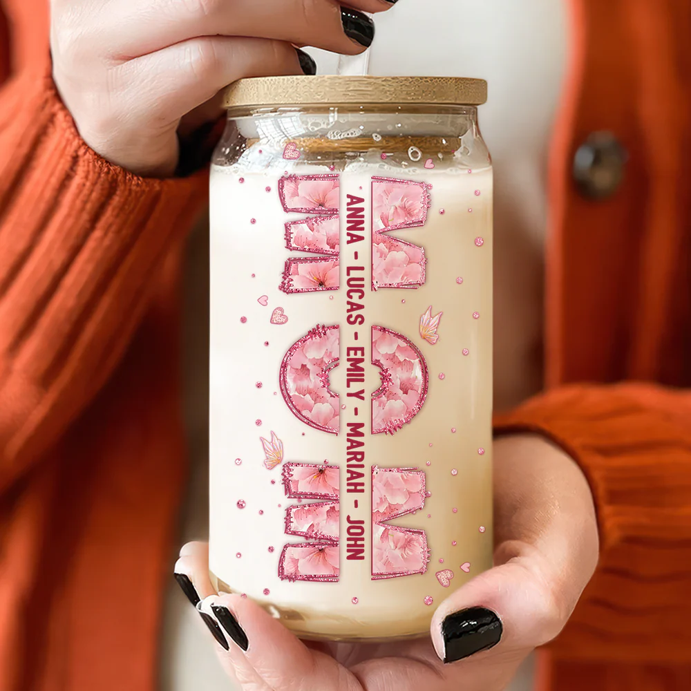 Custom Photo Best Mom Ever Mother's Day Glass Can With Lid TH10 892525 - Image 4