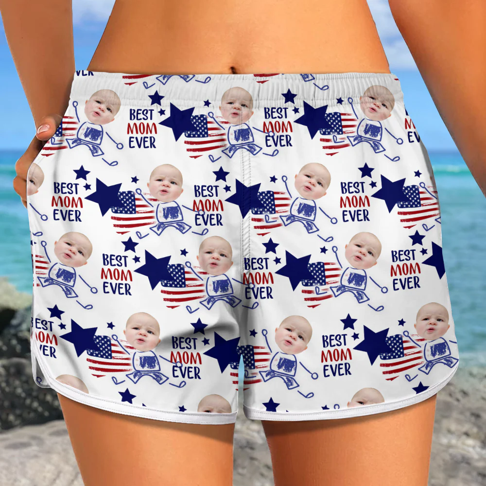 Custom Photo Best Mom Ever Women's Beach Short For Summer TH10 892899 - Image 3