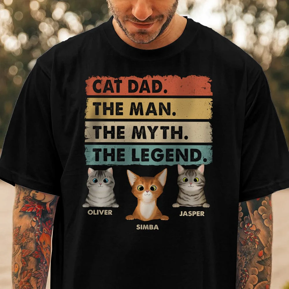 Custom Photo Cat Dad Man Myth Legend Shirt TA29 889335 - Image 5