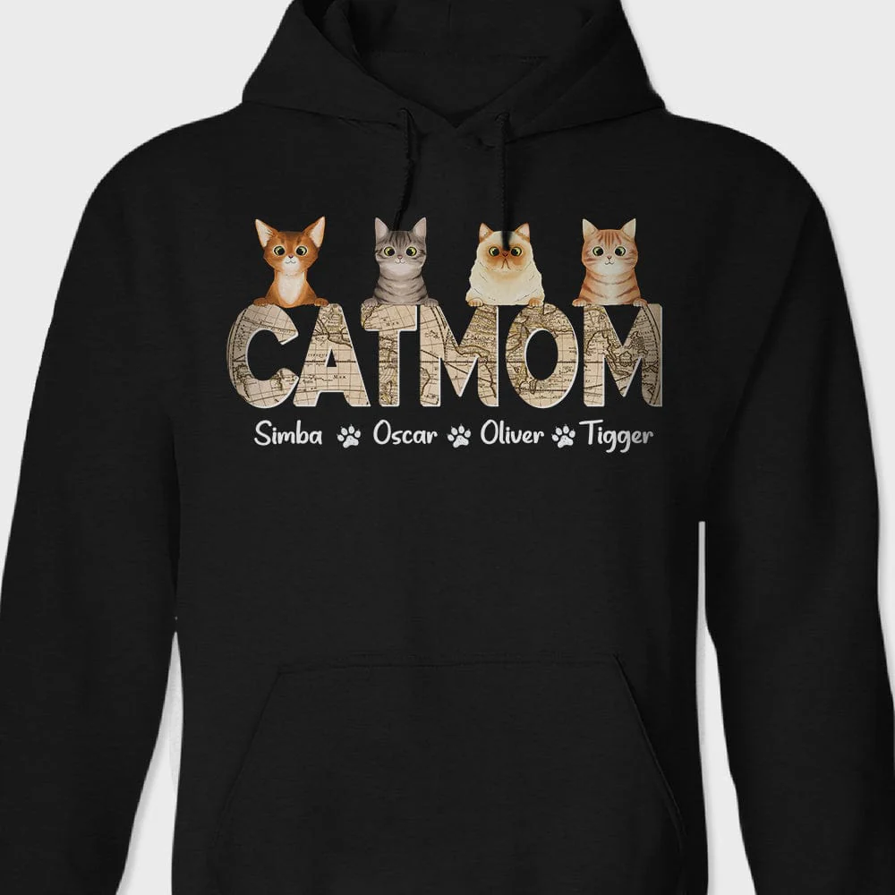 Custom Photo Cat Dad Vintage Map Shirt N304 889393 - Image 5