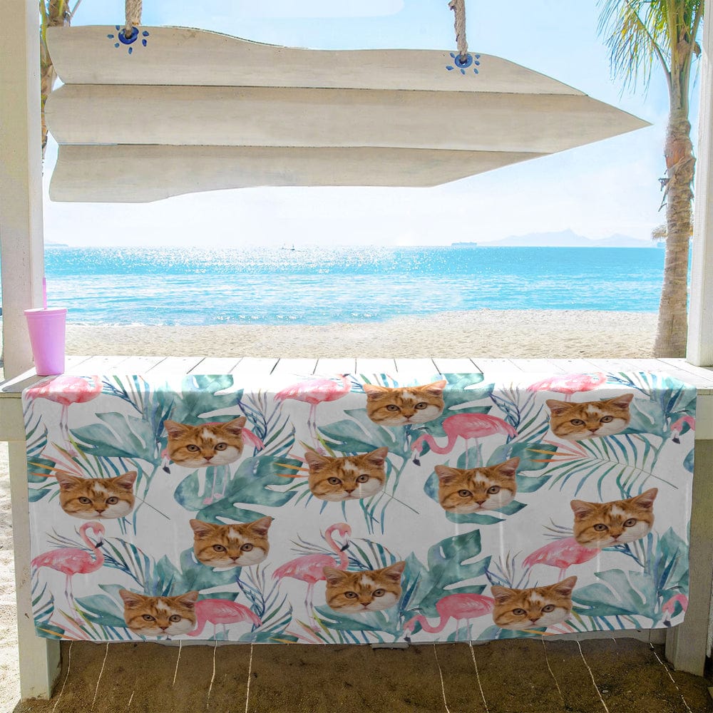 Custom Photo Cat Hawaiian Vacation Style Beach Towel N304 890671 - Image 4