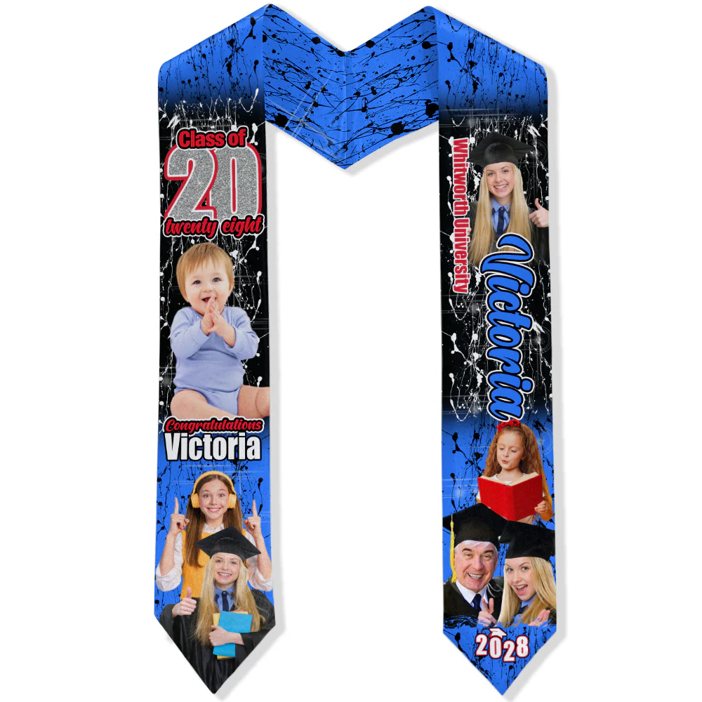 Custom Photo Class of 20 Twenty Six Gradauation Stoles N369 890455 - Image 6