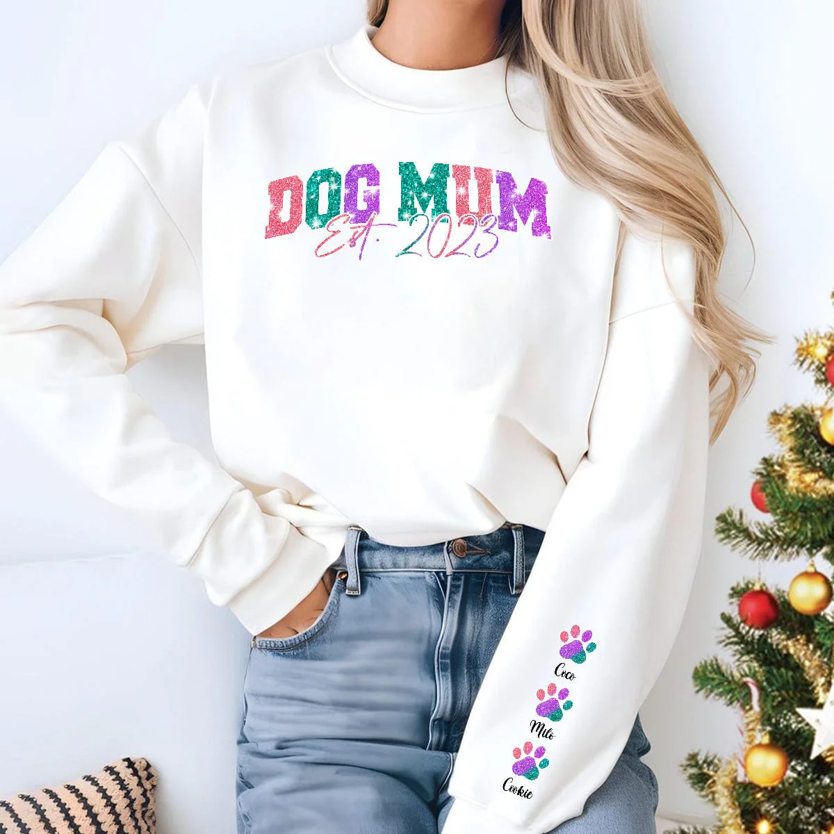 Custom Photo Colorful Dog Cat Mom For Pet Lover Sweatshirt Personalized Gift TH10 892243