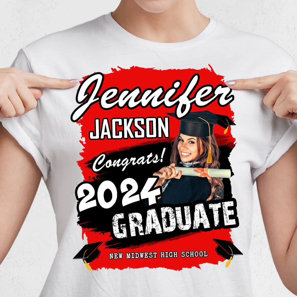 Custom Photo Congrats 2024 Graduation Shirt TA29 890277 - Image 11