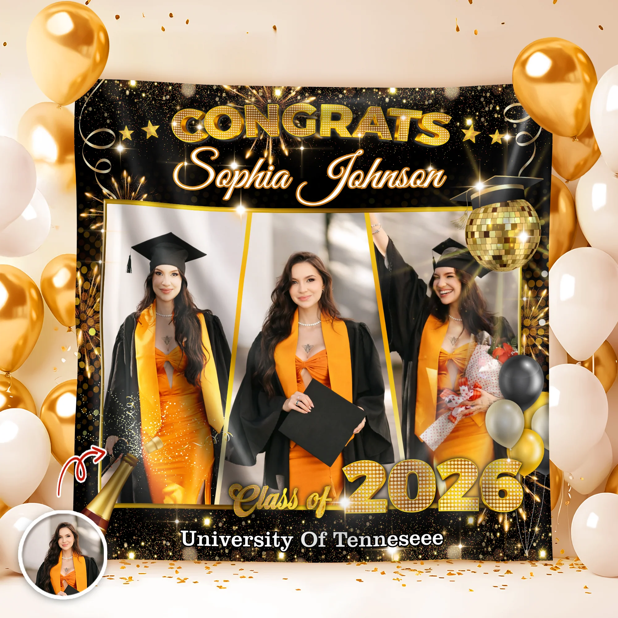 Custom Photo Congrats Your Graduation's Day Backdrop TH10 898989 - Image 2
