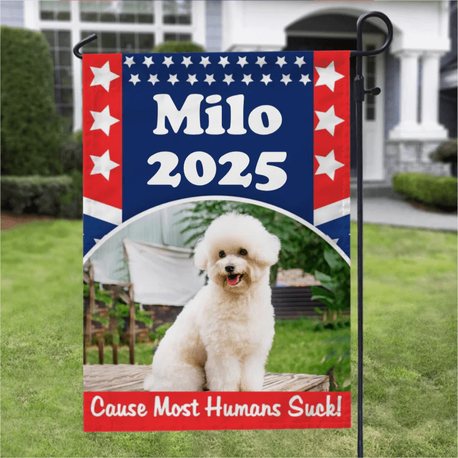 Custom Photo Dog And Flag of the America Garden Flag TA29 889587