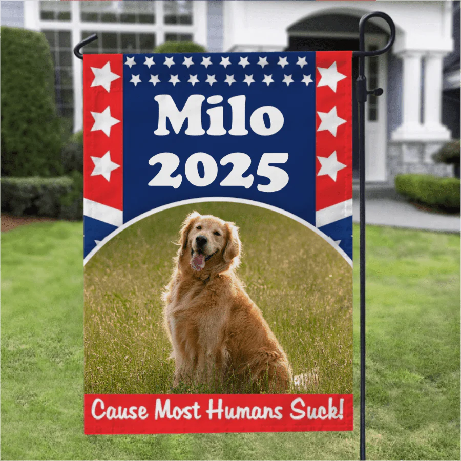 Custom Photo Dog And Flag of the America Garden Flag TA29 889587 - Image 2