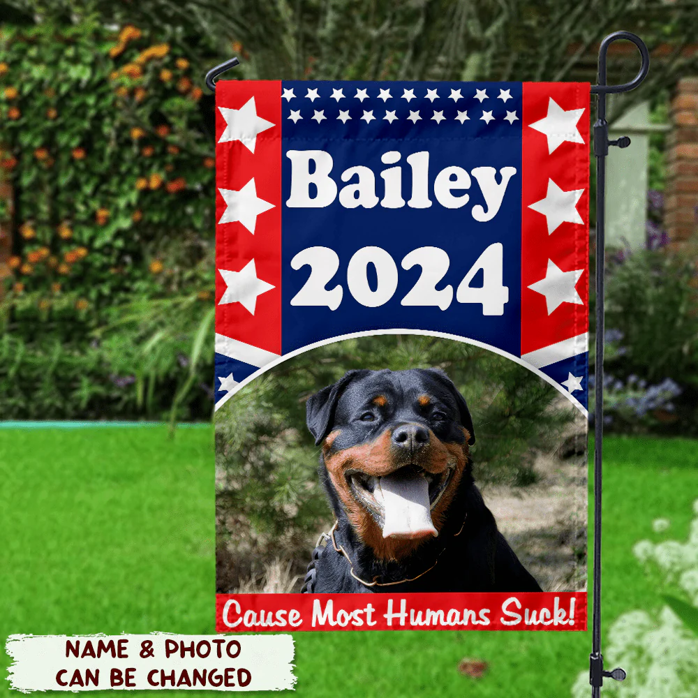 Custom Photo Dog And Flag of the America Garden Flag TA29 889587 - Image 4