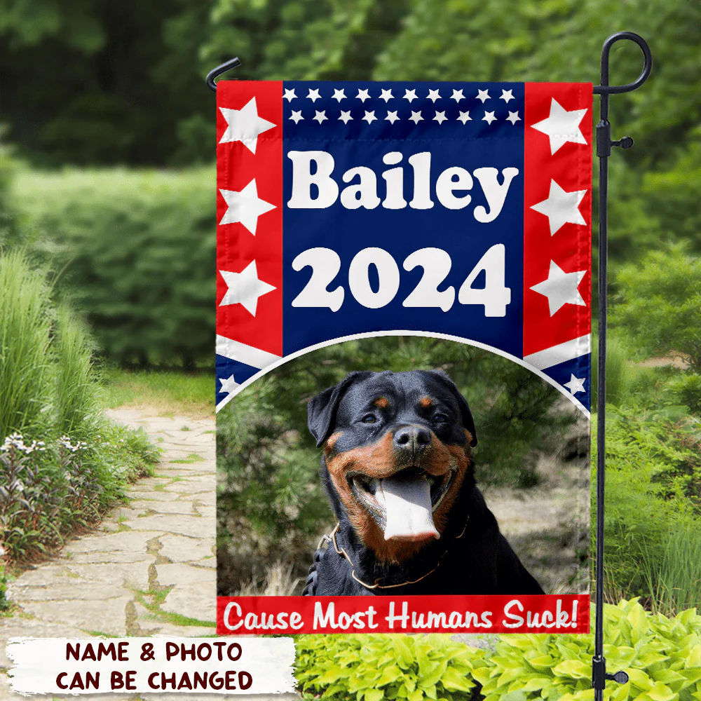 Custom Photo Dog And Flag of the America Garden Flag TA29 889587 - Image 5