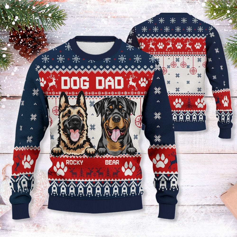 Custom Photo Dog Dad Dog Mom Ugly Sweater N304 889929 - Image 3