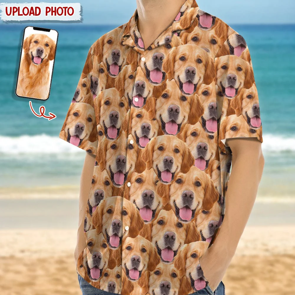 Custom Photo Dog Face For Dog Lover Hawaii Shirt N304 889327