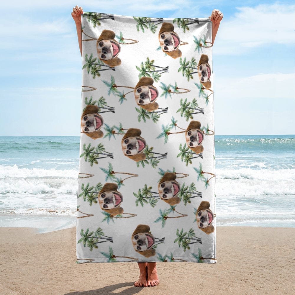 Custom Photo Dog Hawaiian Vacation Style Beach Towel N304 890669 - Image 3