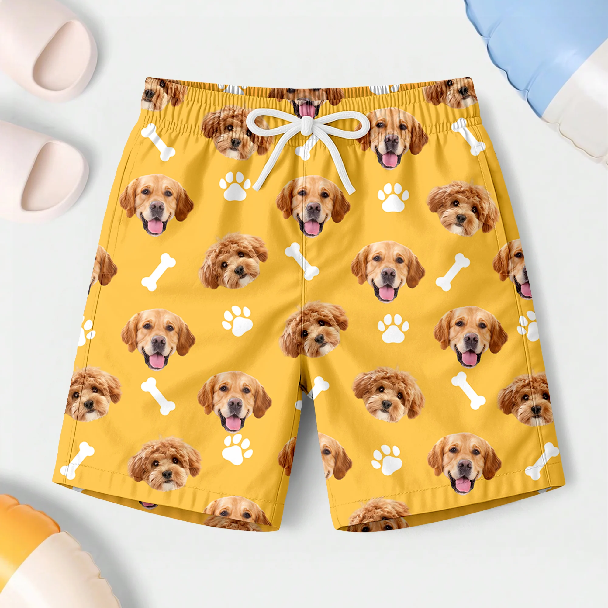 Custom Photo Face Dog With Bone Beach Short For Kid Summer Gift TH10 894101 - Image 4
