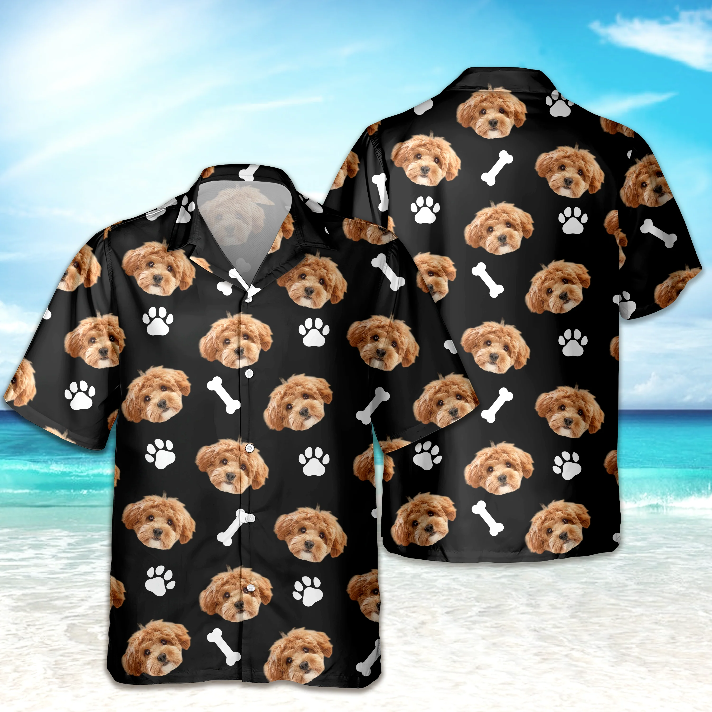 Custom Photo Face Dog With Bone Hawaii Shirt TH10 892761 - Image 6