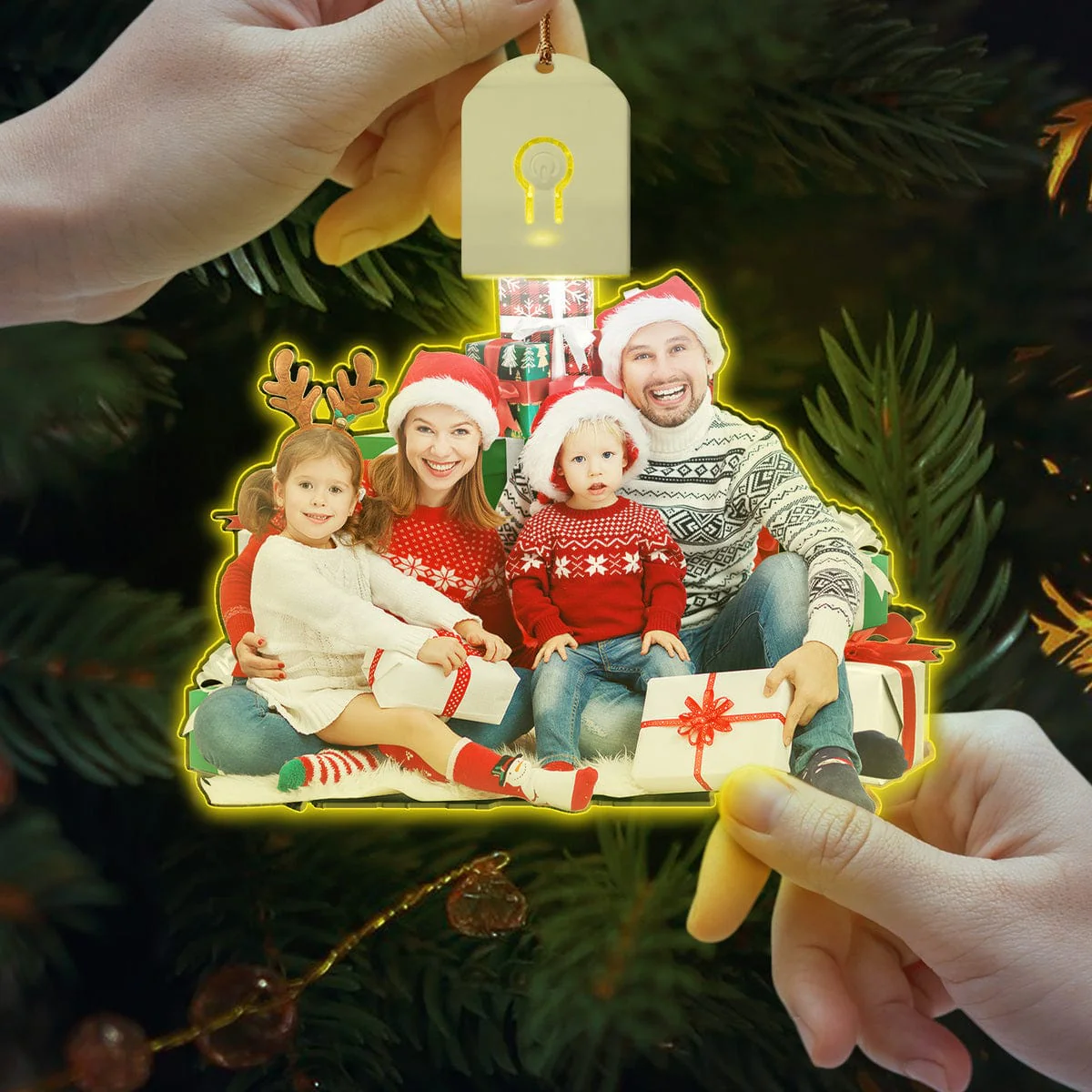 Custom Photo Family LED Acrylic Ornament TH10 892111