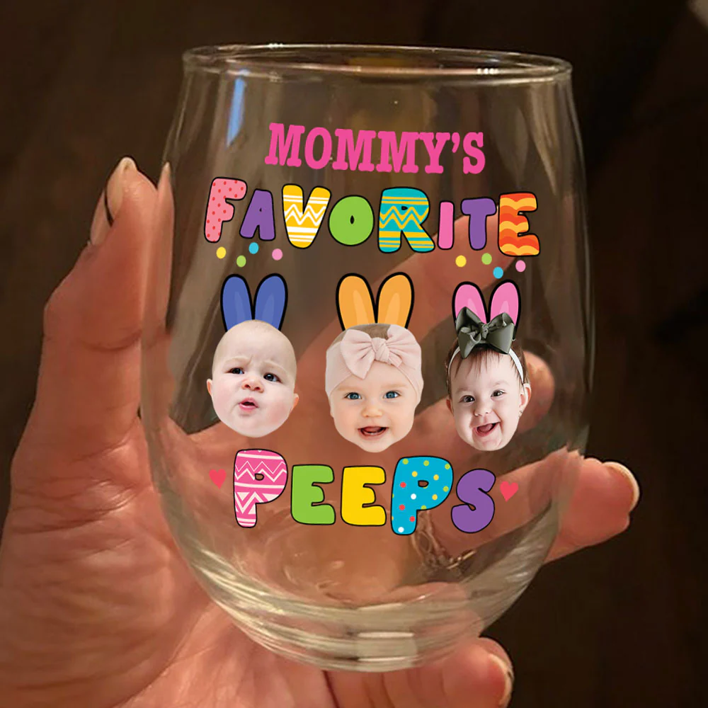 Custom Photo Favorite Peep For Easter Day Wine Glass TH10 892443 - Image 3